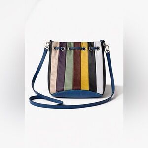 Italian Genuine Leather Multicolor Bucket Bag Crossbody | Made in Italy
